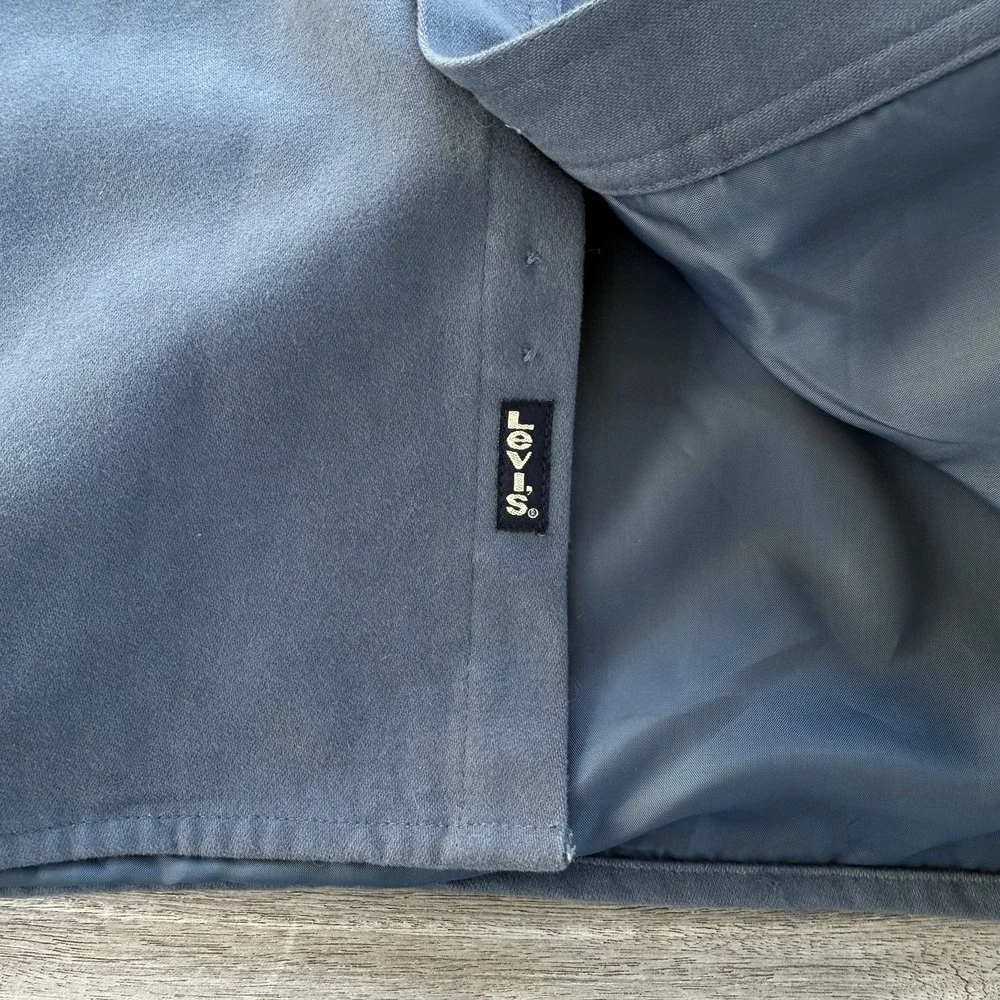 VTG Levis Shirt Jacket  Mens Large Blue Shacket  Lined Button Up Chamois Heavy - Picture 8 of 15